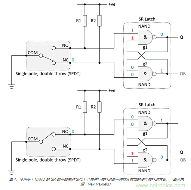 當軟件去抖動不合適時，如何實現(xiàn)開關(guān)和繼電器硬件去抖動？